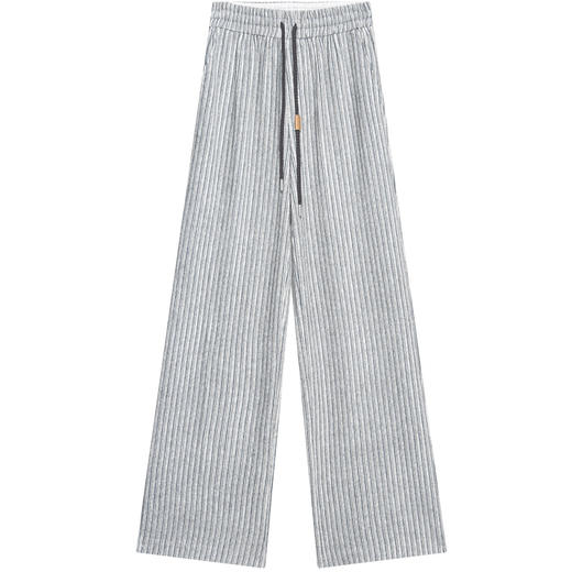 SELFWHO条纹灯芯绒休闲裤女2026春季新款通勤宽松显瘦糯米直筒裤 商品图3