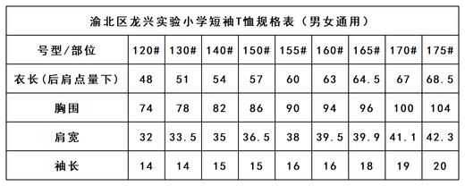 渝北区龙兴实验小学—短袖T恤 商品图2