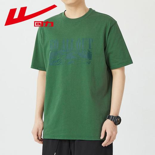 回力短袖T恤男夏季2025新款重磅白色纯棉体恤ins潮牌印花宽松上衣 商品图5