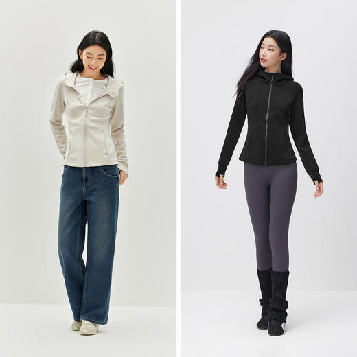 森马外套女春季连帽正肩紧身分割显瘦ins潮流百搭运动风气质夹克 商品图4