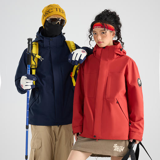 LUCKY DEER/幸运鹿情侣款山系保暖防泼水透气三合一户外风衣96892 商品图2