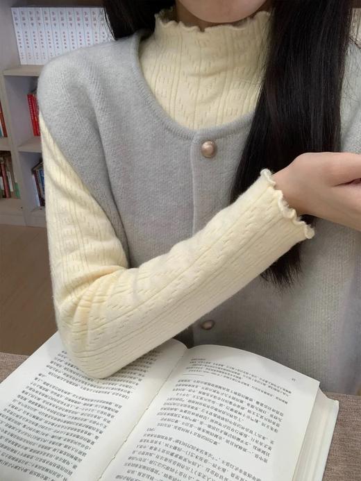 <曾小咸推荐> 半高领木耳边水貂绒针织衫 日常129/件 活动价69.99！！【预售款，预计3-15天发货】 商品图10