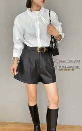 D53048#轻奢高级感显瘦阔腿短裤