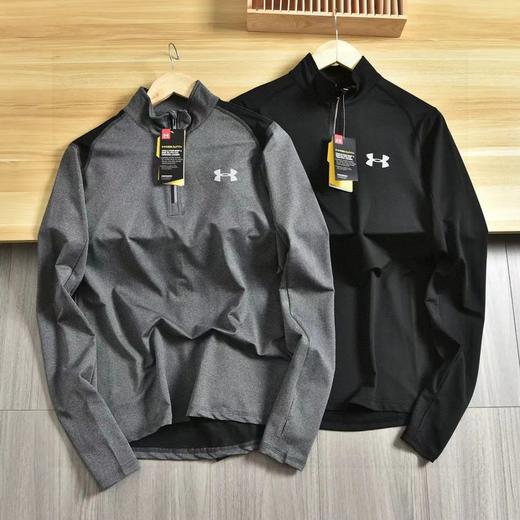 秋冬季立领半拉链运动男士健身长袖T恤衫! 商品图2