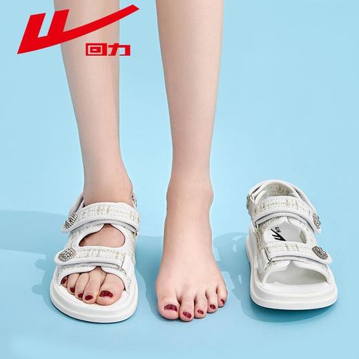 回力凉鞋女款2025夏季新款小香风平底魔术贴凉拖鞋休闲运动沙滩鞋 商品图4