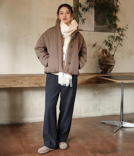 冬季棉服砂洗休闲夹棉素素文艺大气棉服 商品图10