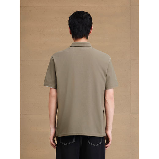 【吸湿速干】GXG男装  明线设计polo衫短袖男拼接上衣 25夏新品 商品图4