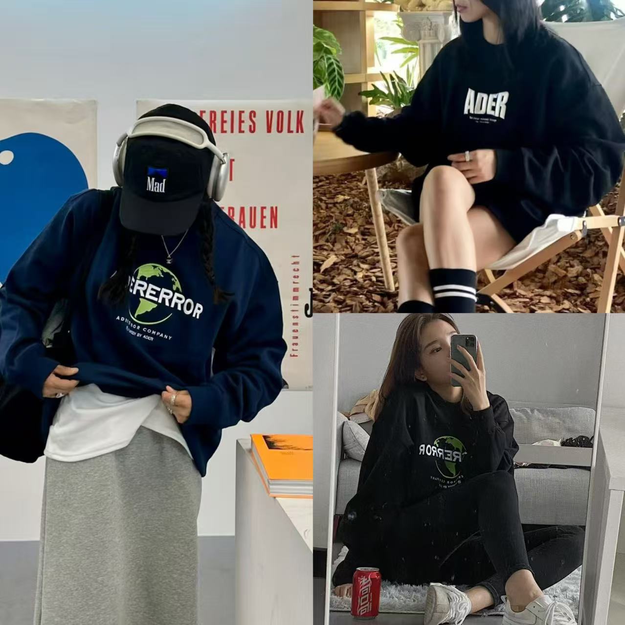 特价出！不退换！韩国ader加绒加厚刺绣卫衣