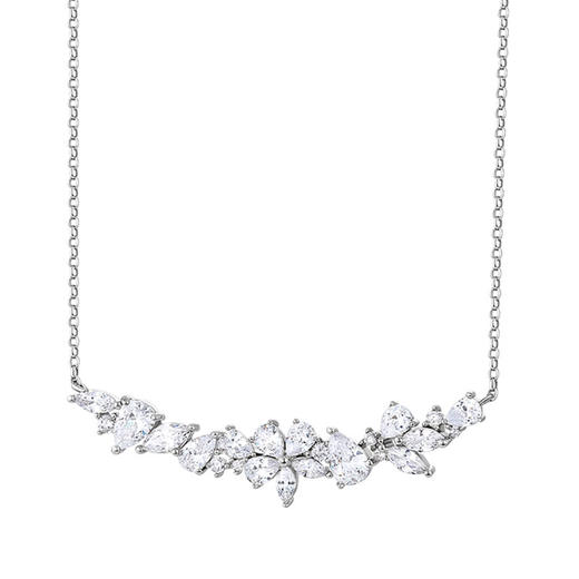 卡蒂罗纯白茉莉项链女纯银轻奢小众饰品高级设计感锁骨链毛衣链 商品图0