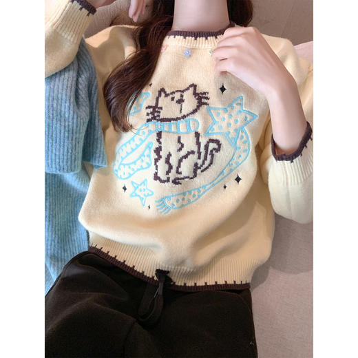 <曾小咸推荐>3.1现货秒杀！微信超特价！韩系奶fufu黄色圆领毛衣 日常219.99 立减130 秒杀89.99！加绒休闲裤89.99秒！ 商品图2