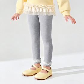 笛莎Deesha 童装女童裤子2026春新款精美双层蕾丝花边打底裤