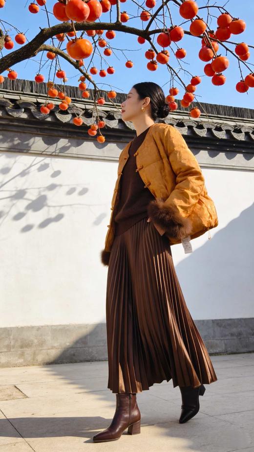 589902红黄白三色国风狐狸袖羽绒服， 商品图9