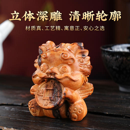 雷击木貔貅摆件中式瑞兽手把件 商品图3