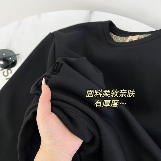 【阿迪达斯adidas 三叶草黑金沸腾卫衣】男女同款 秋冬百搭圆领卫衣 黑金沸腾保暖贴片设计 蓄热升温 加绒加厚 商品图2