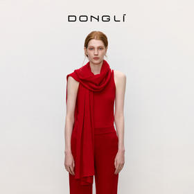 东黎 • 秋冬女士针织拉毛羊绒围巾纯色时尚长款 180*30CM  4413