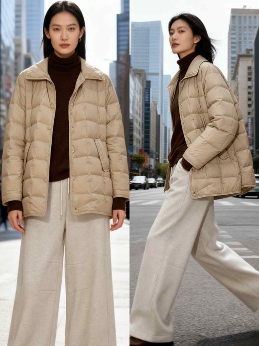 582106极简风一手长翻领羽绒服 商品图1