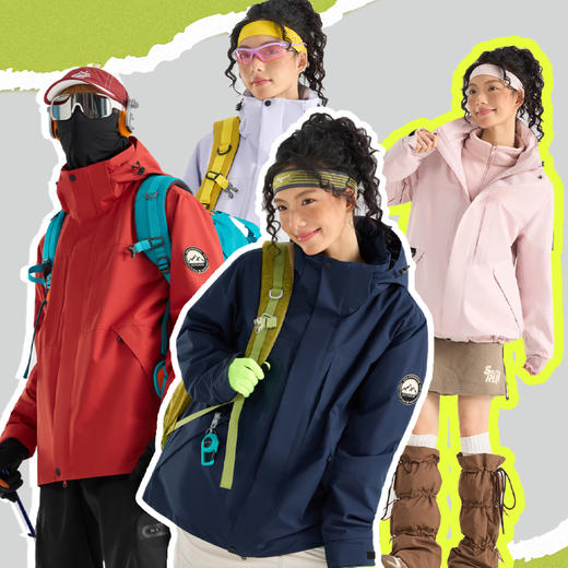 LUCKY DEER/幸运鹿情侣款山系保暖防泼水透气三合一户外风衣96892 商品图0