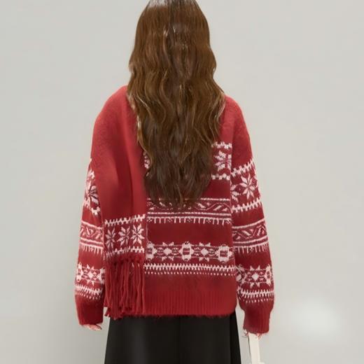 北海道氛围感提花毛衣+围巾2700 商品图1