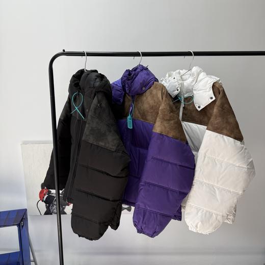 Supreme  25FW LEATHER YOKE PUFFER JACKET皮革拼接拉链羽绒服外套 商品图5