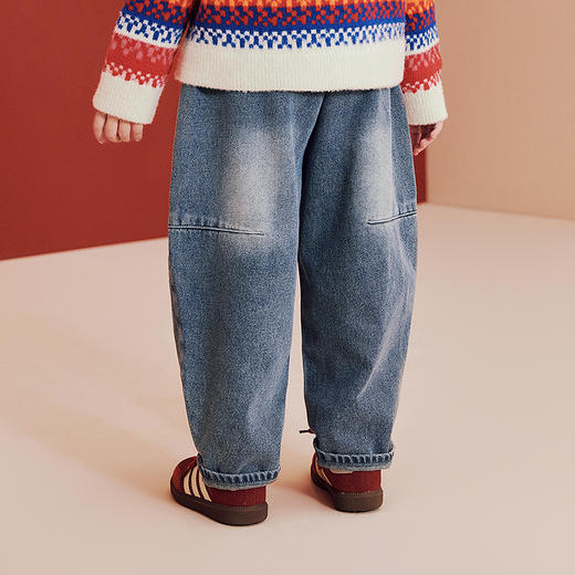 [密扇联名]迷你巴拉女童儿童软牛仔裤冬新年不易褪色长裤 商品图5