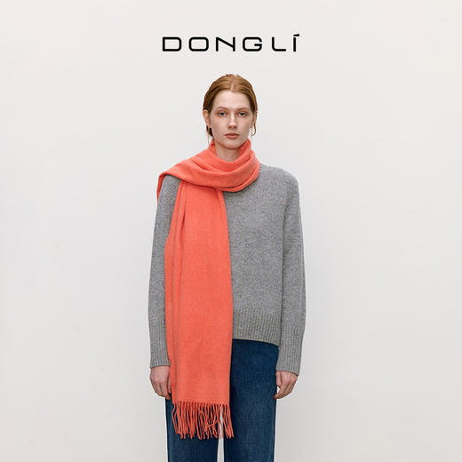 东黎 • 山羊绒女士秋冬纯色双面防风保暖围巾披肩180cm*60cm  21C073A 商品图0