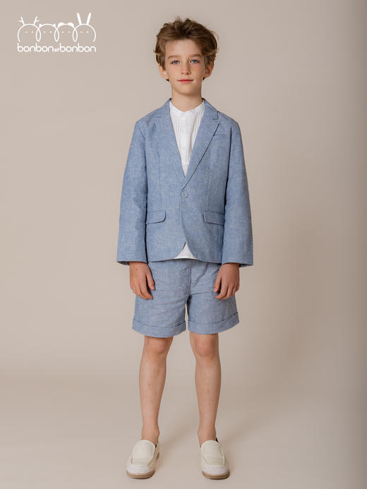 棉麻西装上衣短裤套装 商品图2