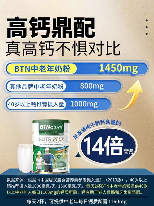 【澳洲原装进口】BTNature贝特恩中老年营养奶粉800g/罐 商品图4