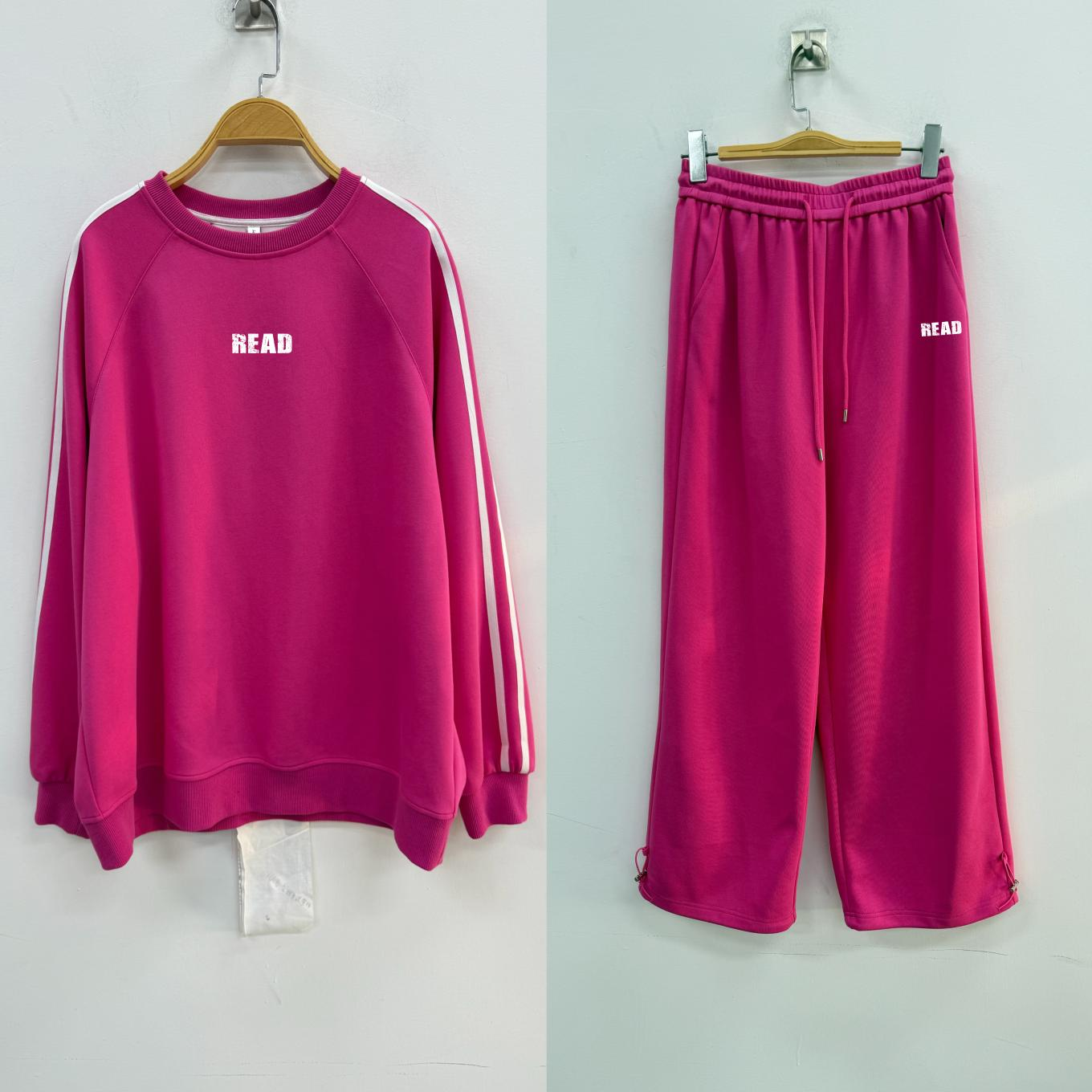 NC圆领织带卫衣配长裤套装50805（红）秋季253020530321