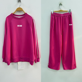 NC圆领织带卫衣配长裤套装50805（红）秋季253020530321