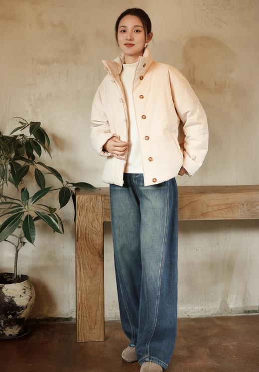 冬季棉服砂洗休闲夹棉素素文艺大气棉服 商品图6