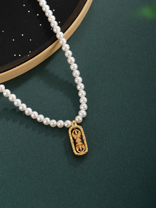 子佩集【杵光慧心】珍珠项链【XXXL013】4mm珠金刚杵镀金2512 商品图1