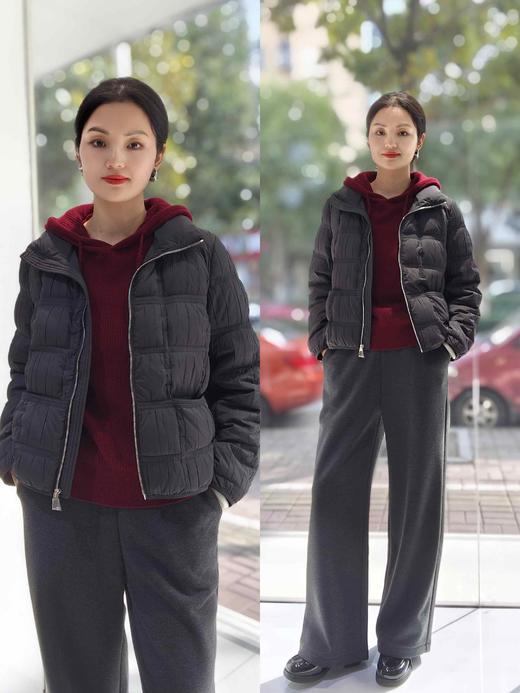 586119时尚短款拉链立领轻羽绒服 商品图0