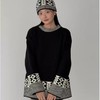 浪漫几何菱格带帽厚款毛衣9098 商品缩略图2