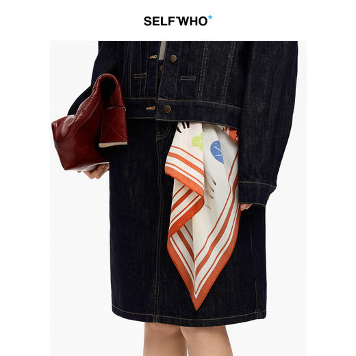 SELFWHO100%桑蚕丝童趣小马印花丝巾女2026春季新款真丝包包配饰 商品图3