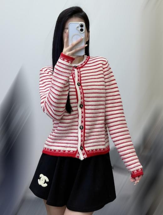 女款条纹针织开衫毛衣ho010 商品图3