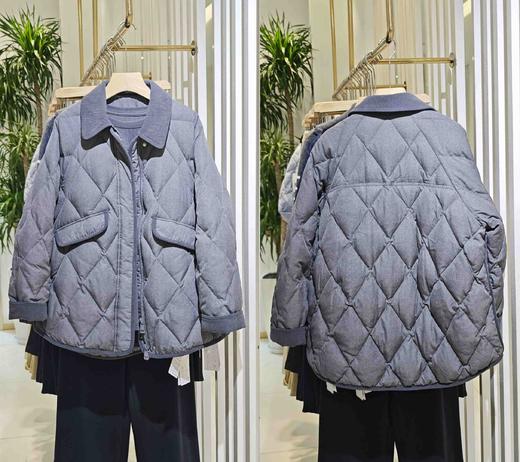 586028新款衬衫领一手长休闲羽绒服 商品图2