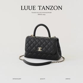 香奈儿-cocohandle纯色牛皮手柄包 黑金 小号（LZ）