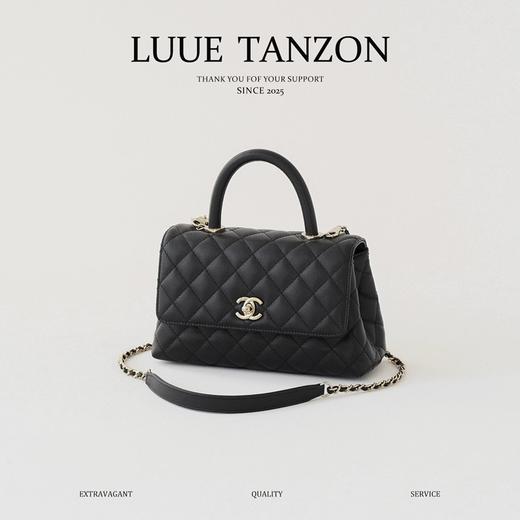 香奈儿-cocohandle纯色牛皮手柄包 黑金 小号（LZ） 商品图0