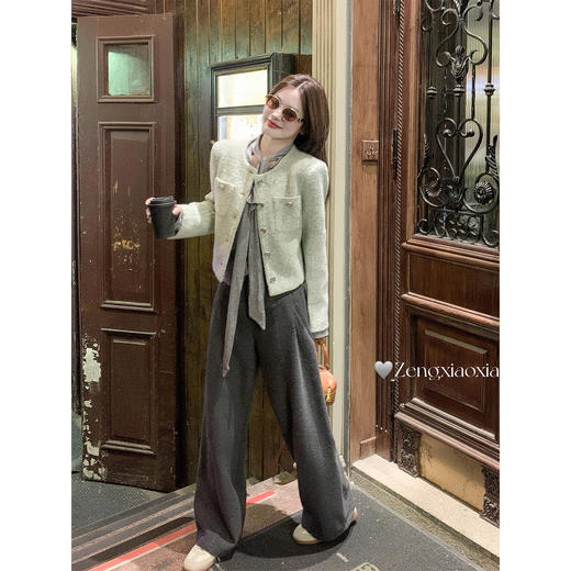 <曾小咸推荐>现货秒杀 ！微信超特价！直筒毛呢休闲裤 日常219.99 秒杀99.99！ 皮草外套 169.99！小香风外套 139.99！绑带灰色打底衫59.99！！ 商品图3