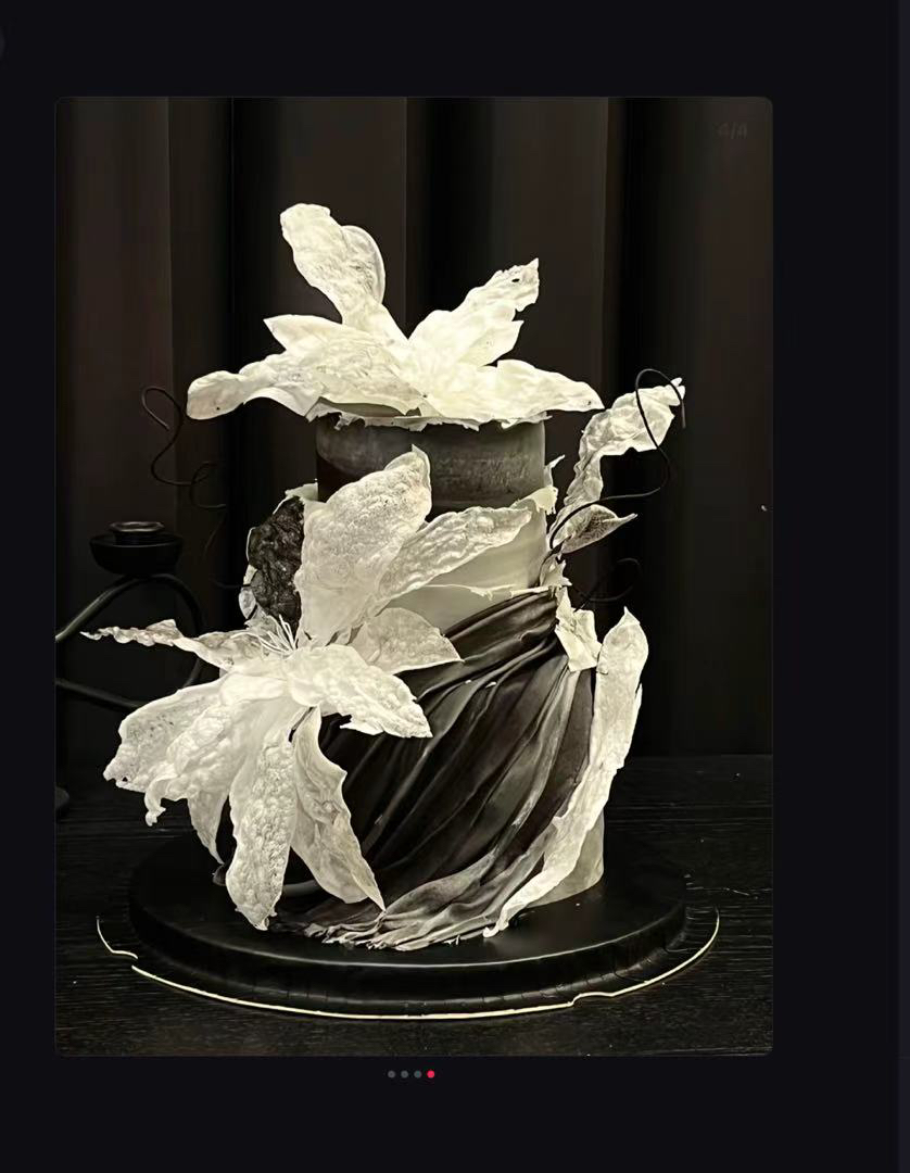 暗黑风糯米纸艺术蛋糕