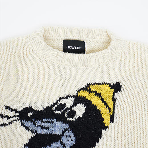 Howlin MY NEW BEST FRIEND 男女中性款刺绣羊毛马海毛圆领毛衣 商品图1