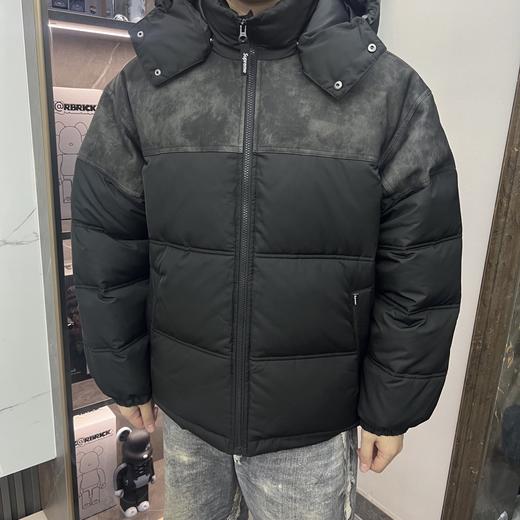Supreme  25FW LEATHER YOKE PUFFER JACKET皮革拼接拉链羽绒服外套 商品图2