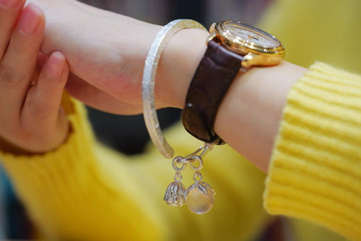 月历银｜粉水晶足银镯（预售一周发货） 商品图7