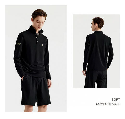 点此购买 比音勒芬秋冬季男款翻领高尔夫系列长袖POLO衫 ss 338207 商品图7