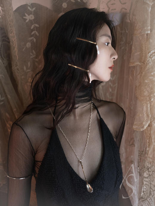 Beatriz Palacios 25AW 银镀金巴洛克珍珠发夹 商品图0