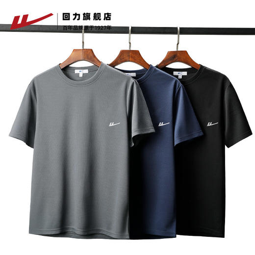 回力冰丝短袖男2025夏季新款薄运动上衣跑步速干透气网眼套装t恤 商品图3