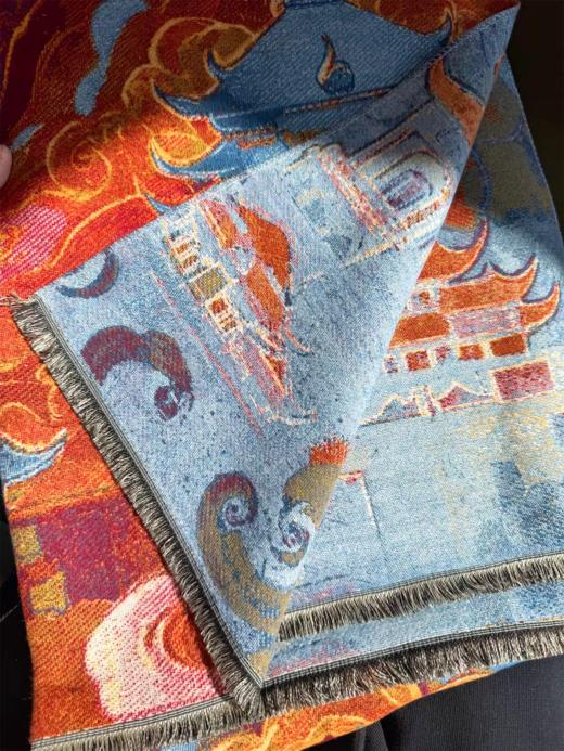 【仿羊绒围巾】敦煌小众围巾女款 新款秋冬季提花工艺仿羊绒加厚披肩敦煌系列保暖围脖 商品图8