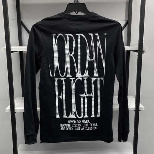 Jordan 男士春秋纯棉后背字母印花透气休闲圆领长袖T恤 商品图2