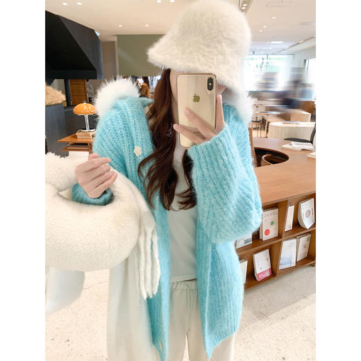 <曾小咸推荐>现货秒杀 ！微信超特价！韩系连帽中长款毛衣 日常239.99 立减130 秒杀109.99！！ 商品图2