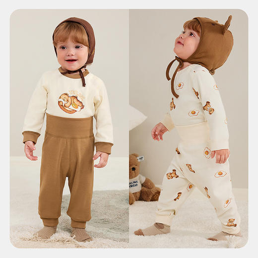 【泰迪熊IP联名】迷你巴拉儿童内衣套装宝宝亲肤棉弹家居服秋冬款 商品图2